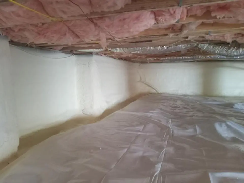 Crawl space encapsulation with closed-cell spray foam for Attic Insulation in Walton